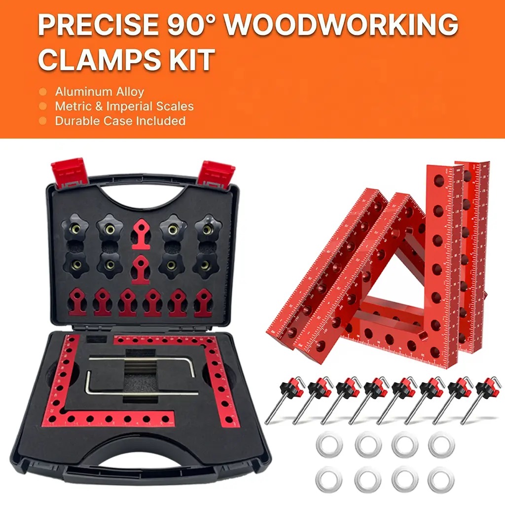 Aluminum 90-Degree Corner Clamp Kit Woodworking Positioning